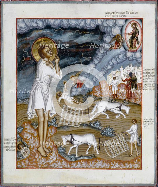 Saint Artemius of Verkola, 1774. Creator: Russian icon.