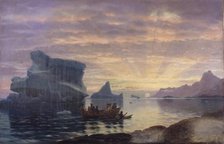 A Stretch of Coast in Greenland. Midnight, 1872. Creator: Carl Rasmussen.