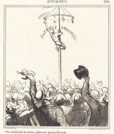 On avait tout de même joliment graissé le mât, 1869. Creator: Honore Daumier.