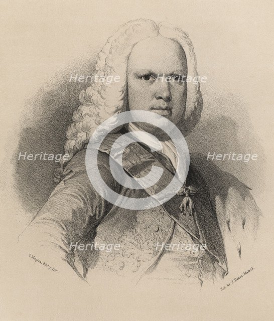 Ferdinand VI (1713-1759), son of Philip V. King of Spain from 1746-1759, engraving 1870.