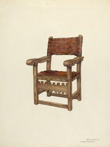Arm Chair (Ecclesiastical), 1937/1940. Creator: Gerald Transpota.