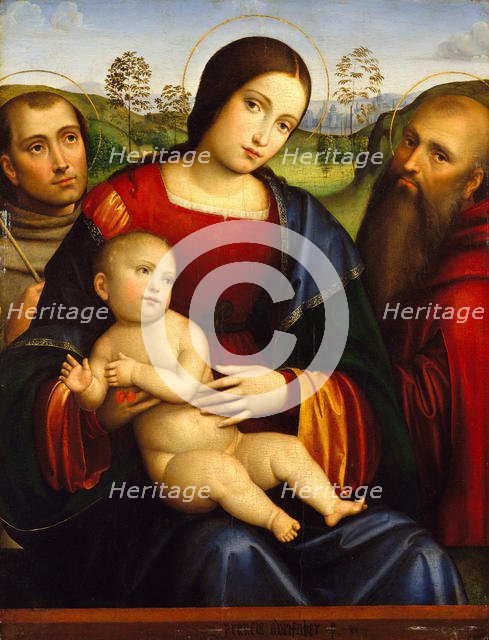 Madonna and Child with Saints Francis and Jerome, ca. 1512-15. Creator: Francesco Francia.