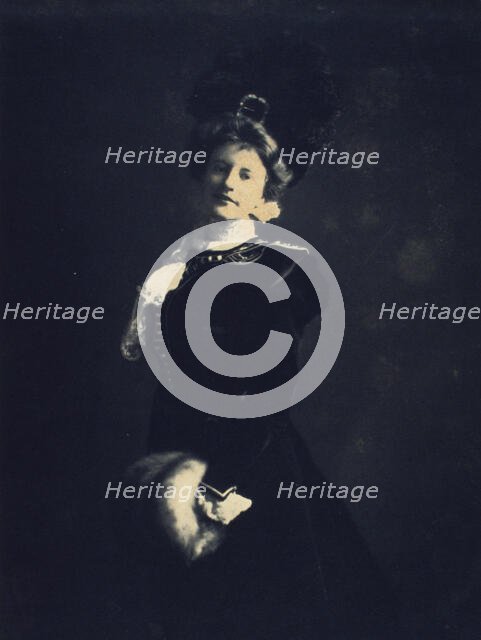 Lady with muff, c1900. Creator: Mathilde Weil.