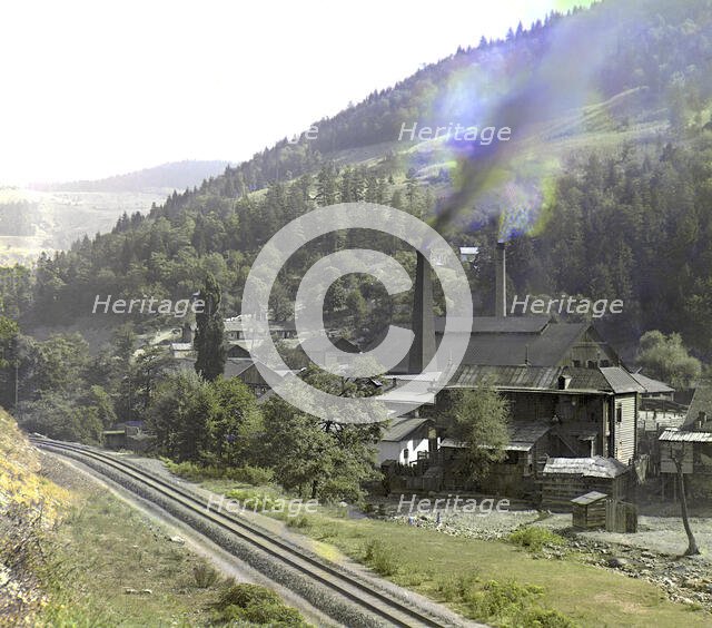 Glass factory in Borzhom, between 1905 and 1915. Creator: Sergey Mikhaylovich Prokudin-Gorsky.