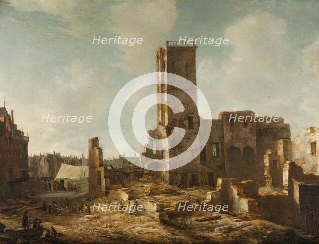 The Ruins of the Old Town Hall of Amsterdam after the Fire of 7 July 1652, 1652-1666. Creator: Jan Abrahamsz Beerstraten.