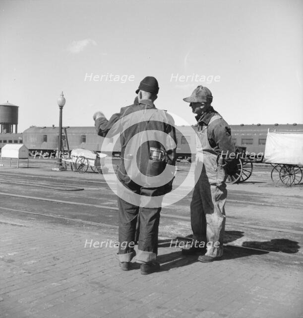 Yardmen, Grand Island, Nebraska, 1939. Creator: Dorothea Lange.