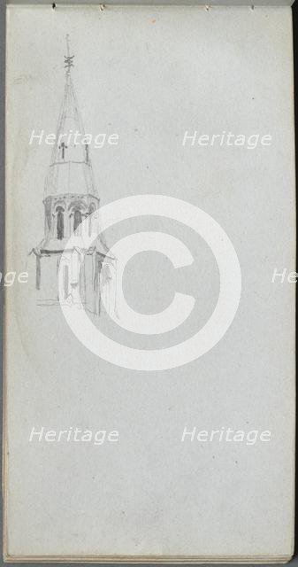Sketchbook, page 44: Church Spire. Creator: Ernest Meissonier (French, 1815-1891).