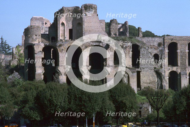Buildings of the Palatine Hill seen across the Circus Maximus. Artist: Unknown