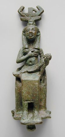 Isis Wearing a Barque Headress Suckling Her Son Horus, Late Period-Ptolemaic Period... Creator: Unknown.
