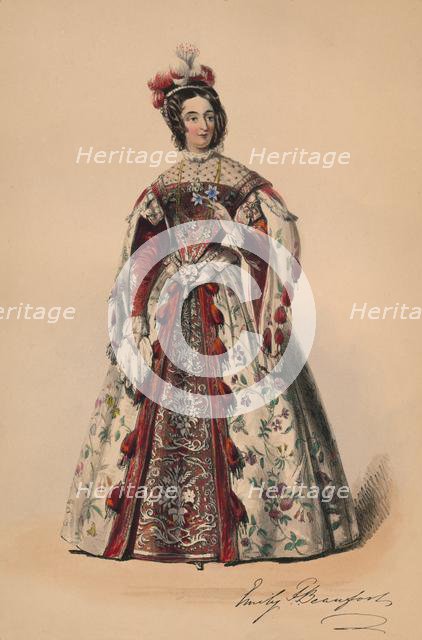 Emily Duchess of Beaufort in costume for Queen Victoria's Bal Costumé, May 12 1842, (1843).  Creator: John Richard Coke Smyth.