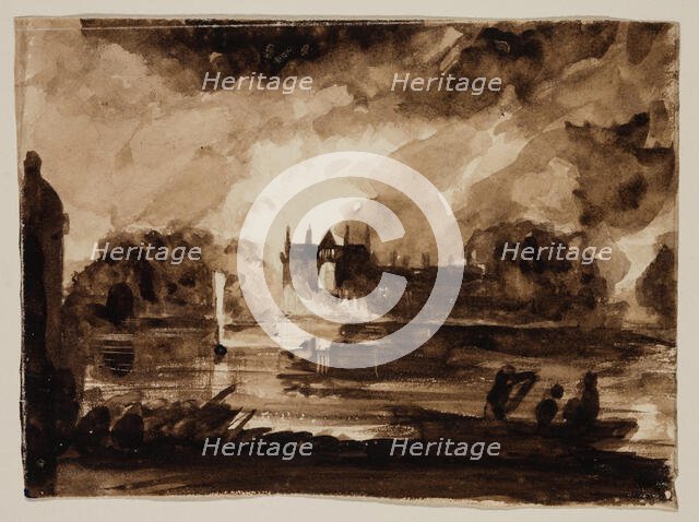 Effect for Newstead Abbey, Nottinghamshire, England, 1830. Creator: Thomas Cole.