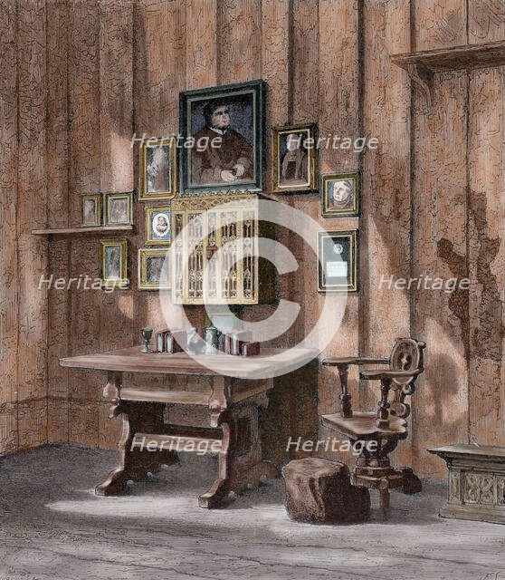 Luther's room at Wartburg Castle, Eisenach, Germany 1880.  Creator: Hurel.