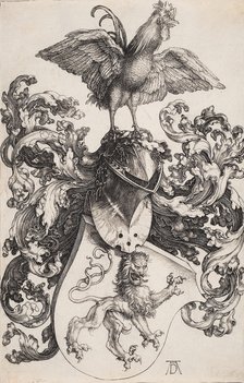 Coat of Arms with a Lion and a Cock. Artist: Dürer, Albrecht (1471-1528)