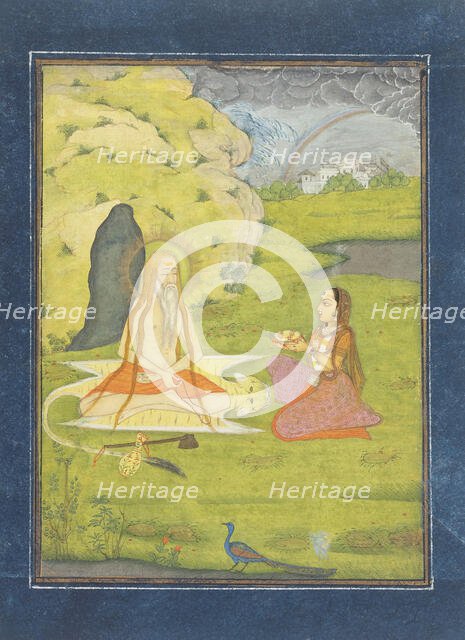 An Ascetic Receiving an Offering from a Woman, between c1725 and c1750. Creator: Unknown.