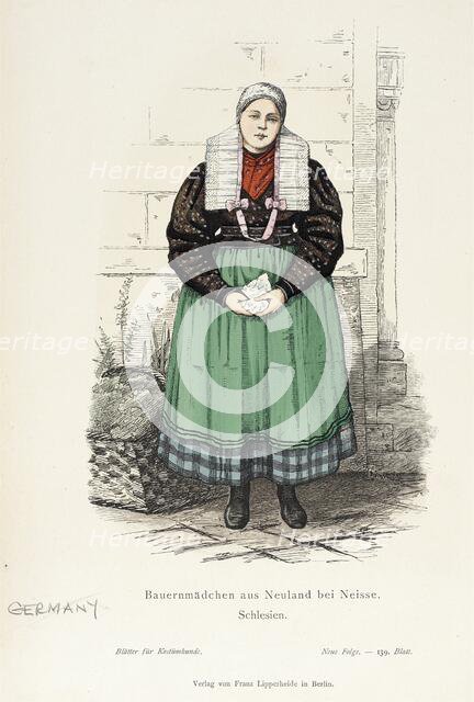 Costume Plate (Bauernmädchen aus Neuland bei Neisse, Schlesien), 19th century. Creator: Unknown.