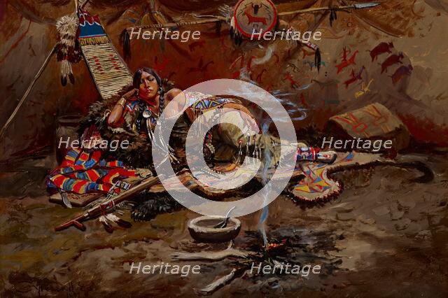 Waiting and Mad, 1899. Creator: Charles Marion Russell.