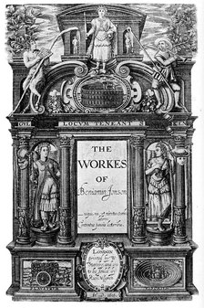 Title page of the works of Ben Jonson, 1616 (1893). Artist: Unknown