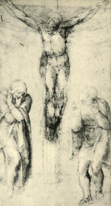 'Christ on the Cross between the Virgin and St John', c1560-1564, (1943). Creator: Michelangelo Buonarroti.