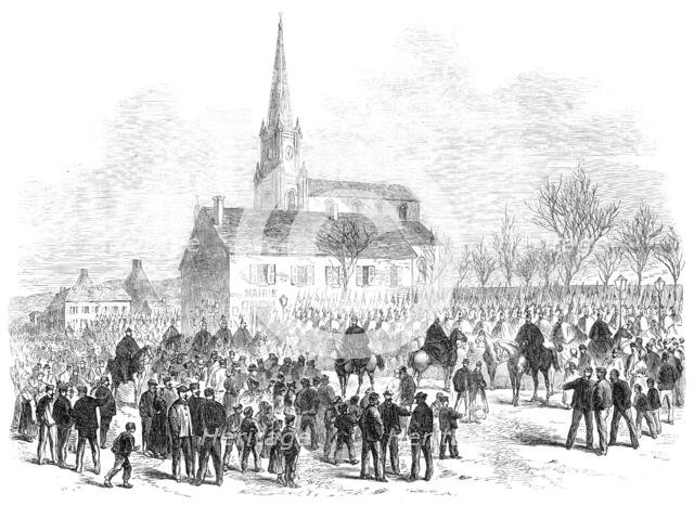 The Strike at the Creuzot Ironworks: arrival of the Lancers, 1870. Creator: Unknown.