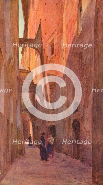 'A street in Siena', c1900 (1913). Artist: Walter Frederick Roofe Tyndale.