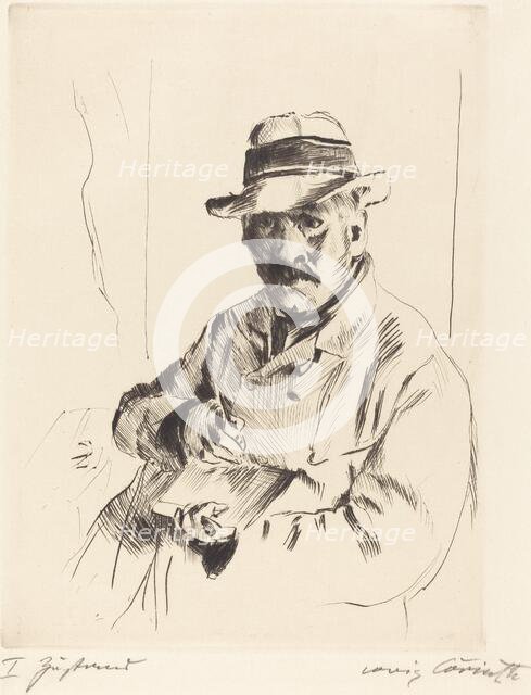 Selbstbildnis im Strohhut (Self-Portrait in a Straw Hat), 1913. Creator: Lovis Corinth.