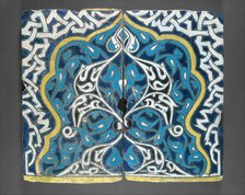 Shaped Tiles in the 'Cuerda Seca' Technique, Turkey, late 14th century. Creator: Unknown.