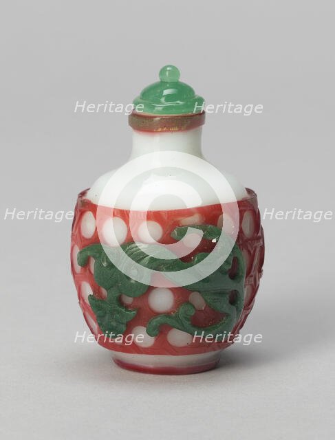 Snuff Bottle with the Mythical Creature "Qilin", Qing dynasty (1644-1911), 1800-1870. Creator: Unknown.