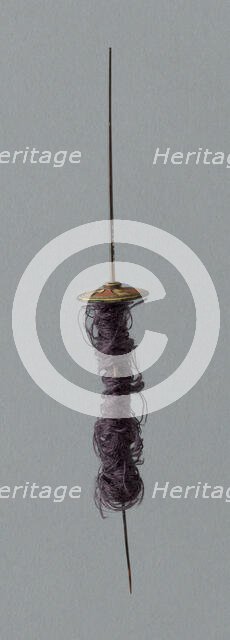 Wooden Spindle with Ceramic Whorls, Peru, 1000/1476. Creator: Unknown.