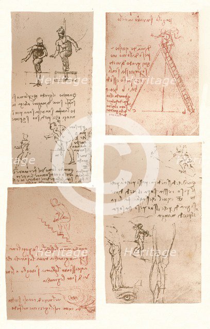 Four drawings illustrating the theory of the movements of the human figure, c1472-c1519 (1883). Artist: Leonardo da Vinci.