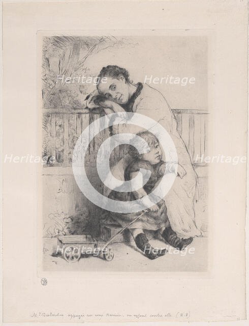 Le Repos de bébé, 1881. Creator: Marcellin-Gilbert Desboutin.