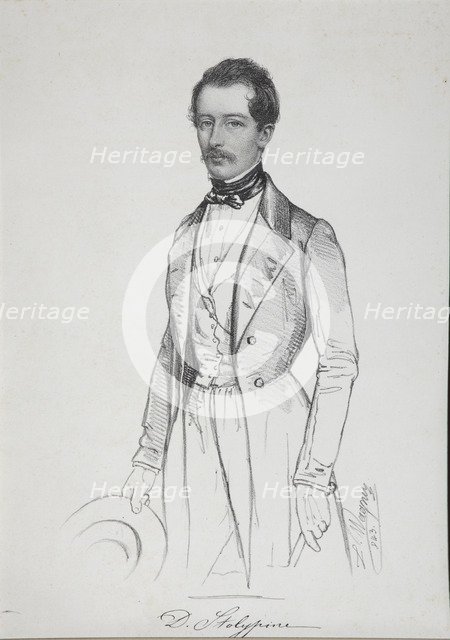 Portrait of Dmitry Arkadyevich Stolypin (1818-1893), 1843. Artist: Wagner, Ludwig (?-1870)