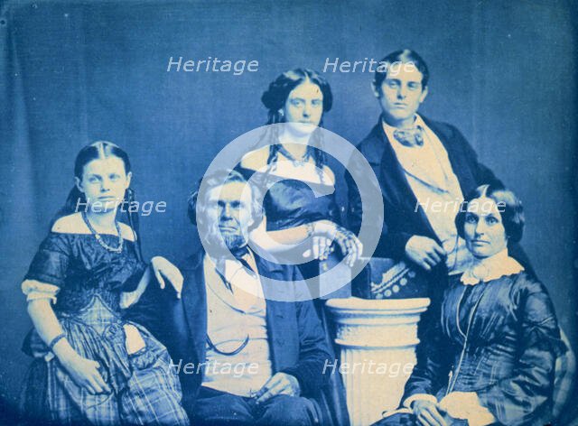 Mr. Zina Hitchcock Benjamin family, posed left to right: Cornelia, Zina Hitchcock...,c1890. Creator: Frances Benjamin Johnston.