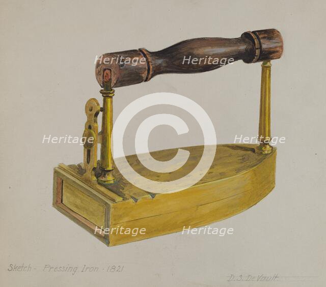 Pressing Iron, 1935/1942. Creator: David S De Vault.
