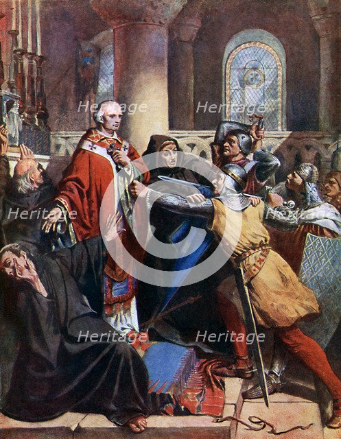 'Death of Becket', 1170, (19th century).Artist: John Cross