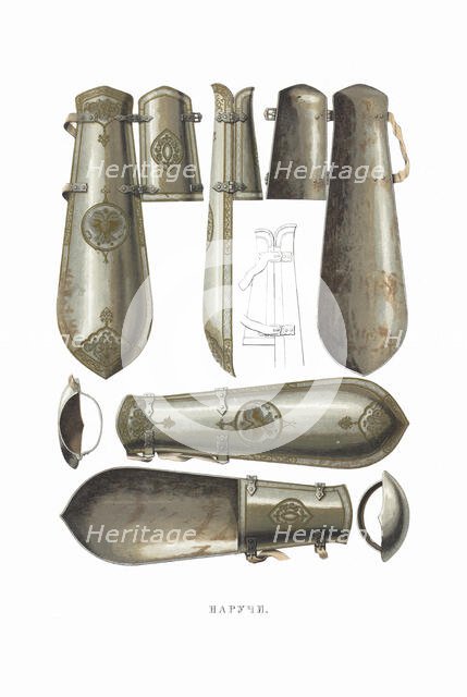 Vambraces. From the Antiquities of the Russian State, 1849-1853. Creator: Solntsev, Fyodor Grigoryevich (1801-1892).