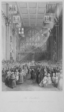 Installation of the Lord Mayor of London at the Guildhall, City of London, 1838.  Artist: Harden Sidney Melville       