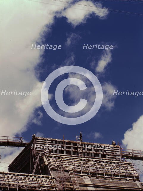 Shasta dam under construction, California, 1942. Creator: Russell Lee.