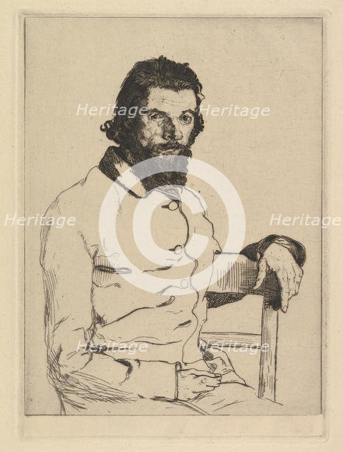 Portrait of Charles Meryon, 1853. Creator: Felix Bracquemond.