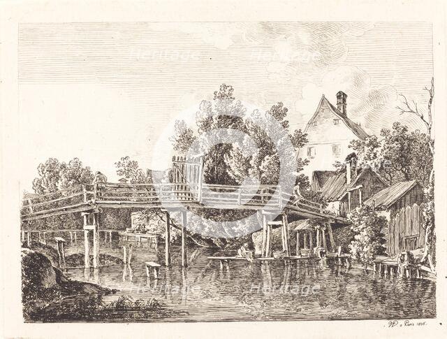 Der kleine Isarsteg, 1806. Creator: Johann Georg von Dillis.