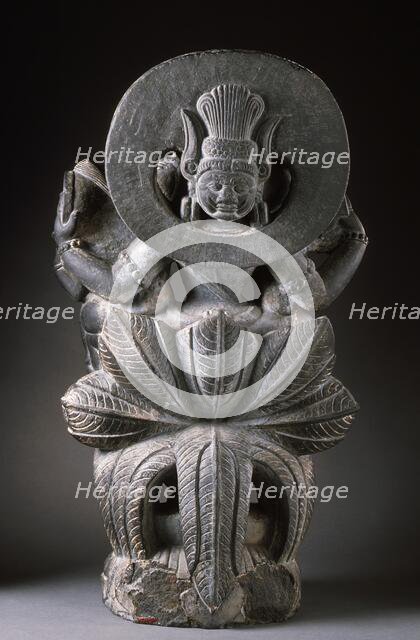 Vishnu and Shri Lakshmi on Garuda, 11th century. Creator: Unknown.