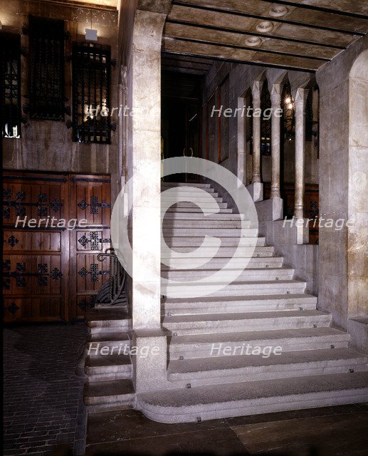 Main staircase and carriage entrance of the Güell Palace in Barcelona, ??1886-1889 by Antoni Gaud…