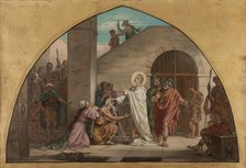 Sketch for the church of Saint-Gervais: St Laurence healing the blind in prison, c.1869.  Creator: Célestin Nanteuil.