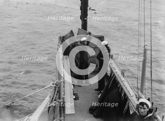 Signalling from USS Arkansas, between c1910 and c1915. Creator: Bain News Service.