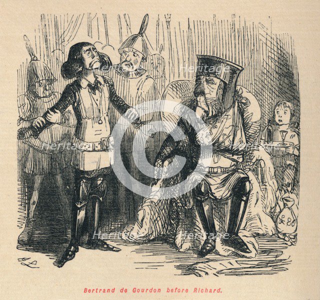 'Bertrand de Gourdon before Richard', c1860, (c1860). Artist: John Leech.