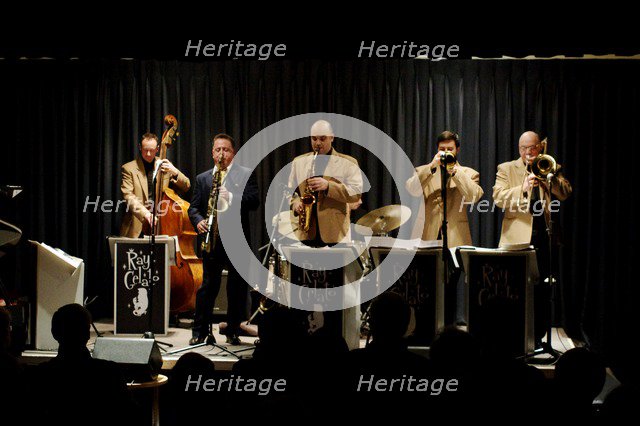 Ray Gelato, Oli Hayhurst, Andy Rogers and Olly Wilby, Watermill Jazz Club, Dorking, Surrey, Jan 2016 Artist: Brian O'Connor.