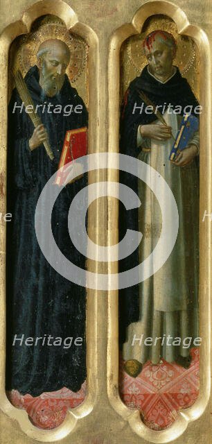 Saints Benedict and Peter the Martyr (From the Perugia Altarpiece), ca 1437. Creator: Angelico, Fra Giovanni, da Fiesole (ca. 1400-1455).