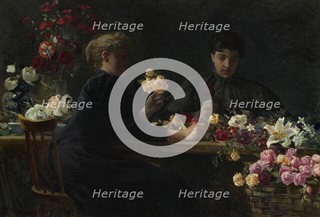 Ladies at a Flower-table, 1894. Creator: Wilhelm Peters.