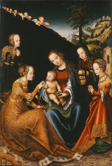 The Mystic Marriage of Saint Catherine of Alexandria with Saints Dorothy, Margaret and Barbara, ca 1