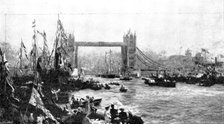 Pictures from the Royal Academy: The Opening of the Tower Bridge - W. L. Wyllie, A.R.A., 1895. Creator: George Meisenbach.