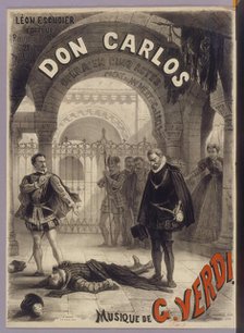 Poster for the Opera Don Carlos by Giuseppe Verdi, 1867. Creator: Neuville, Alphonse Marie, de (1835-1885).